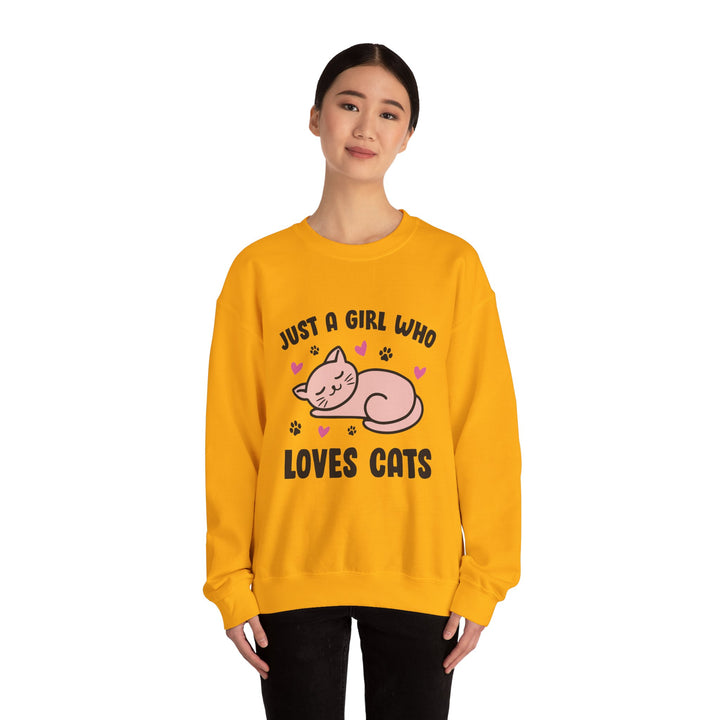 Girl Who Loves Cats Crewneck Sweatshirt
