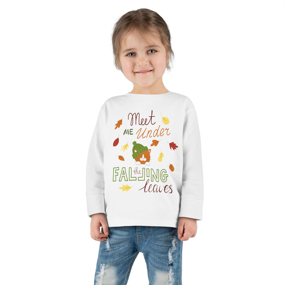 Falling Leaves Kitty Toddler Long Sleeve Tee
