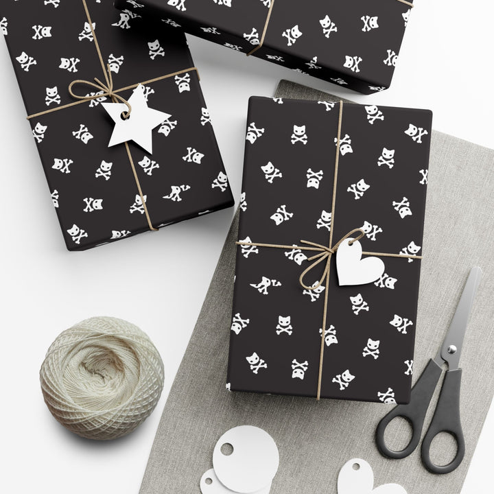Cat Skull and Crossbones Gift Wrap