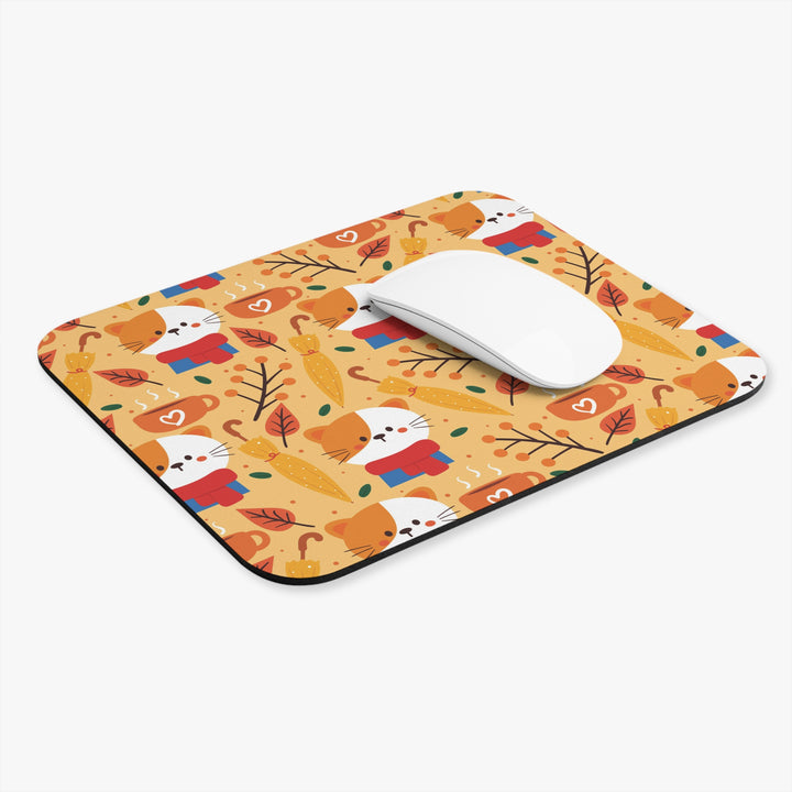 Cozy Fall Cat Mouse Pad