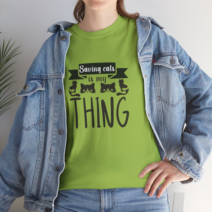 Saving Cats Is My Thing Cotton Tee