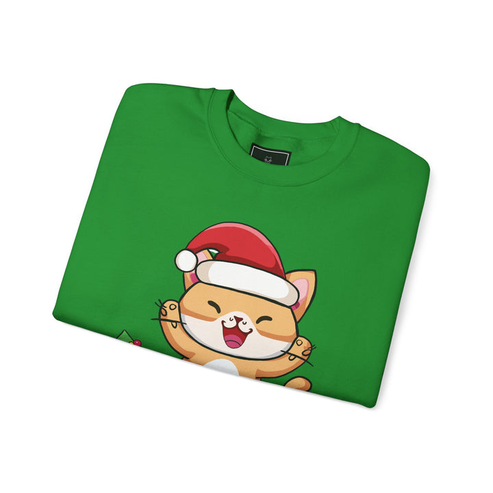 Happy Santa Cat Crewneck Sweatshirt