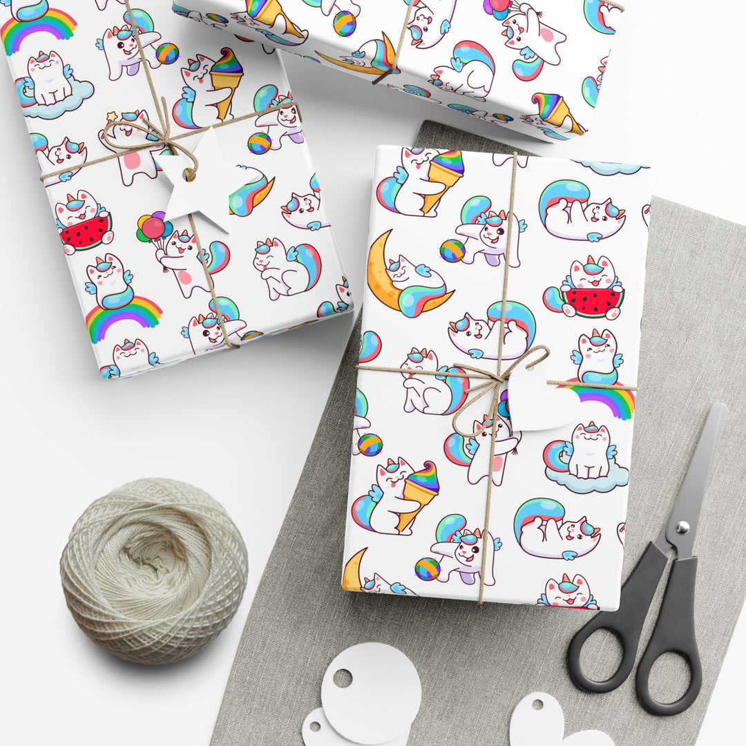 Rainbow Caticorn Cat Gift Wrap