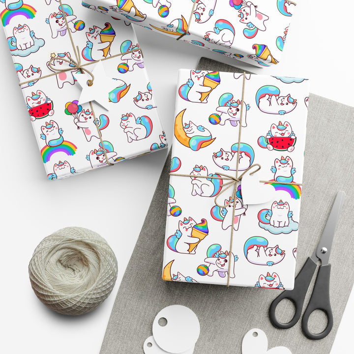 Rainbow Caticorn Cat Gift Wrap