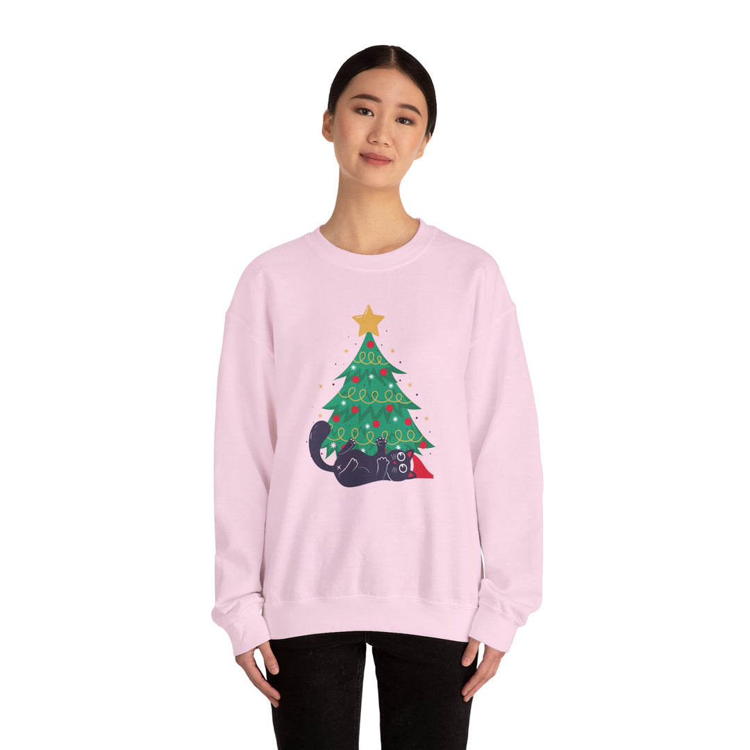 Mischievous Christmas Kitty Crewneck Sweatshirt
