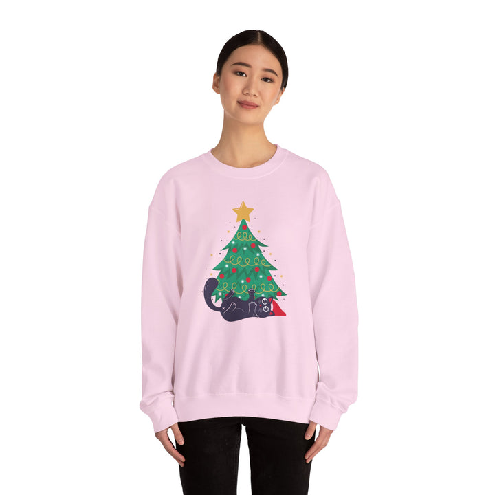 Mischievous Christmas Kitty Crewneck Sweatshirt