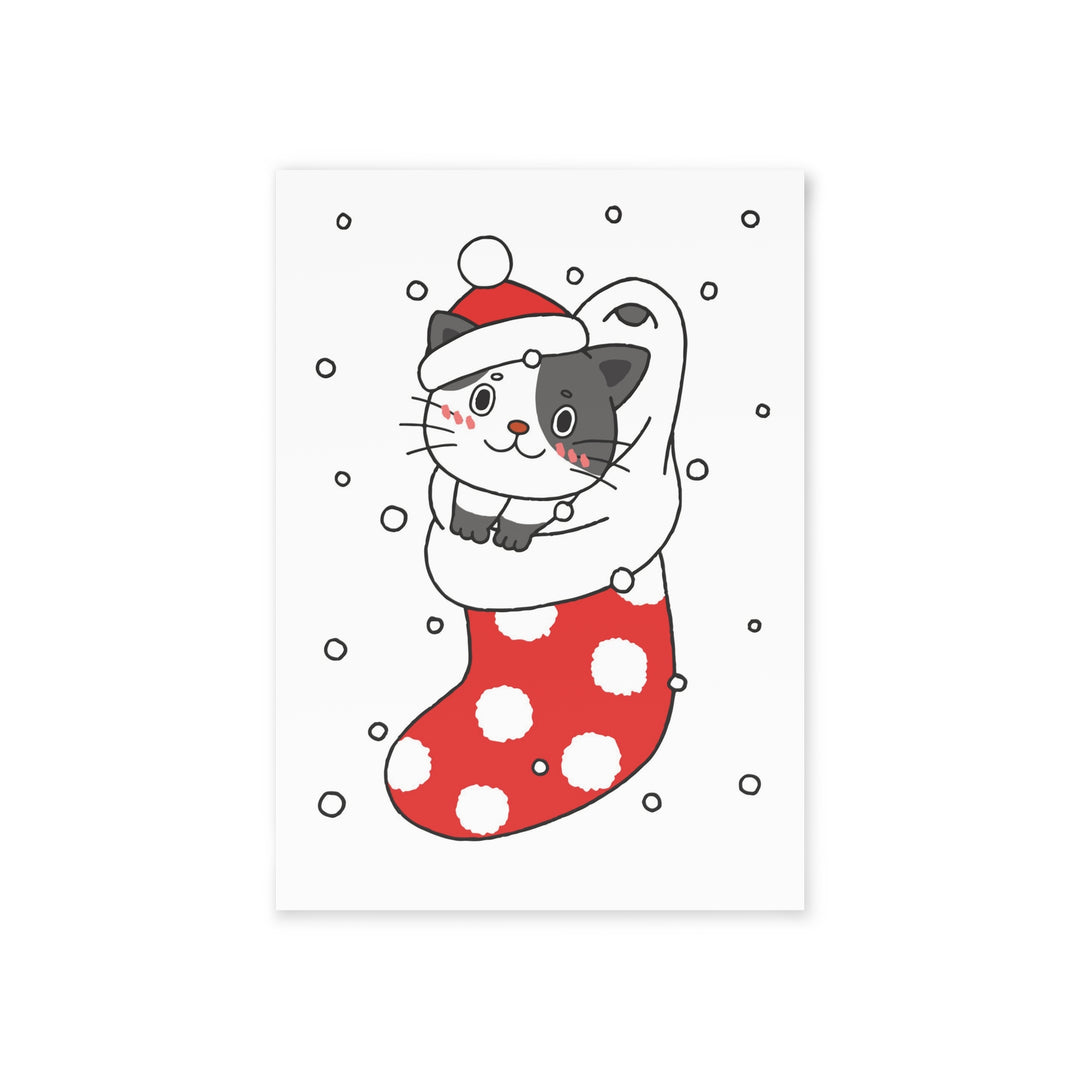 Stocking Cat Greeting Card