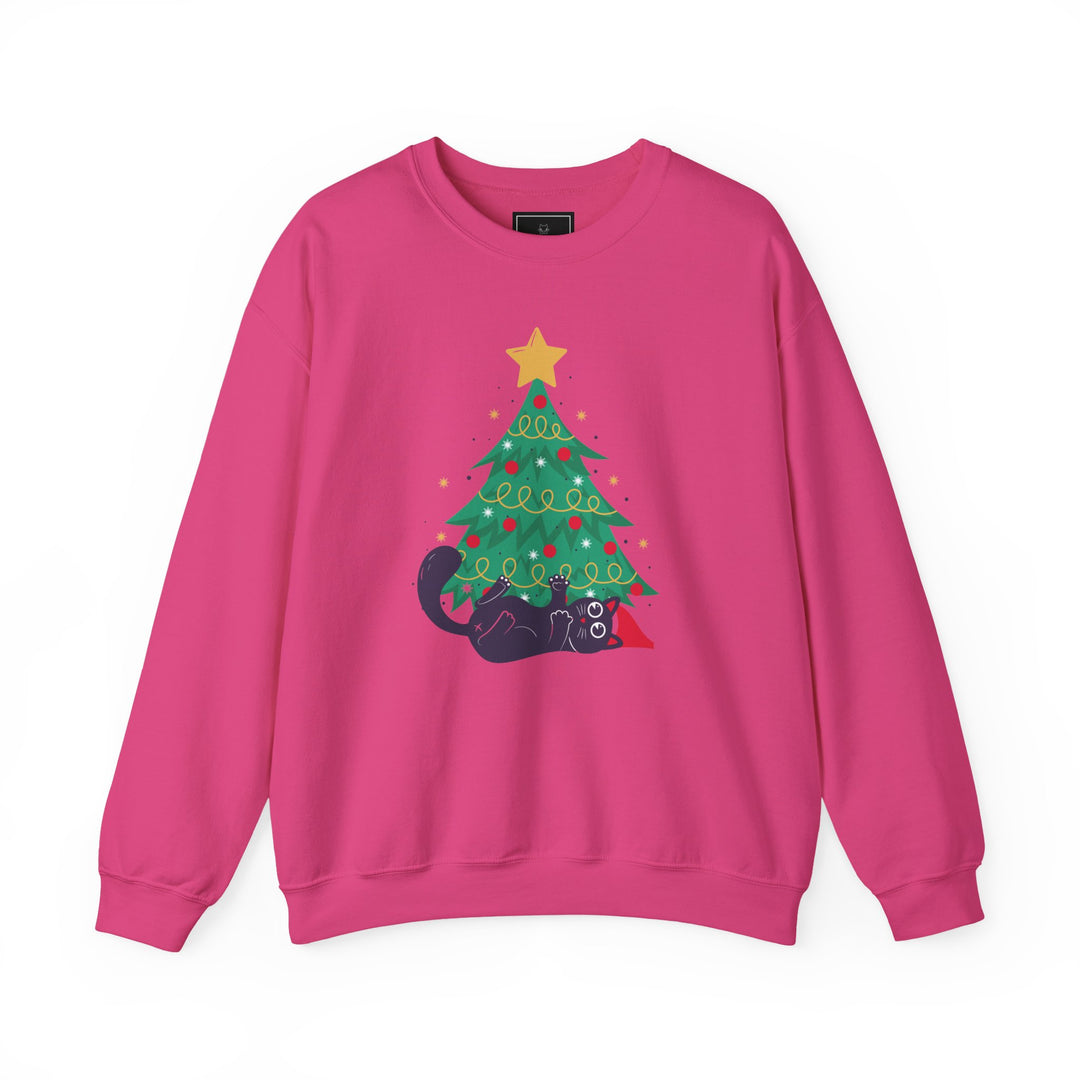 Mischievous Christmas Kitty Crewneck Sweatshirt