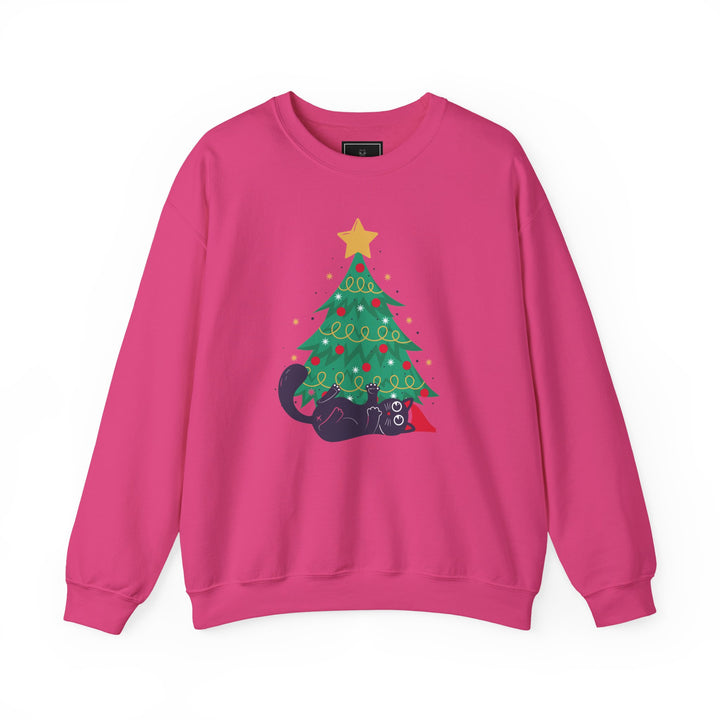 Mischievous Christmas Kitty Crewneck Sweatshirt