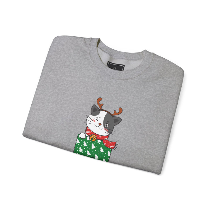 Gift Wrapped Cat Crewneck Sweatshirt