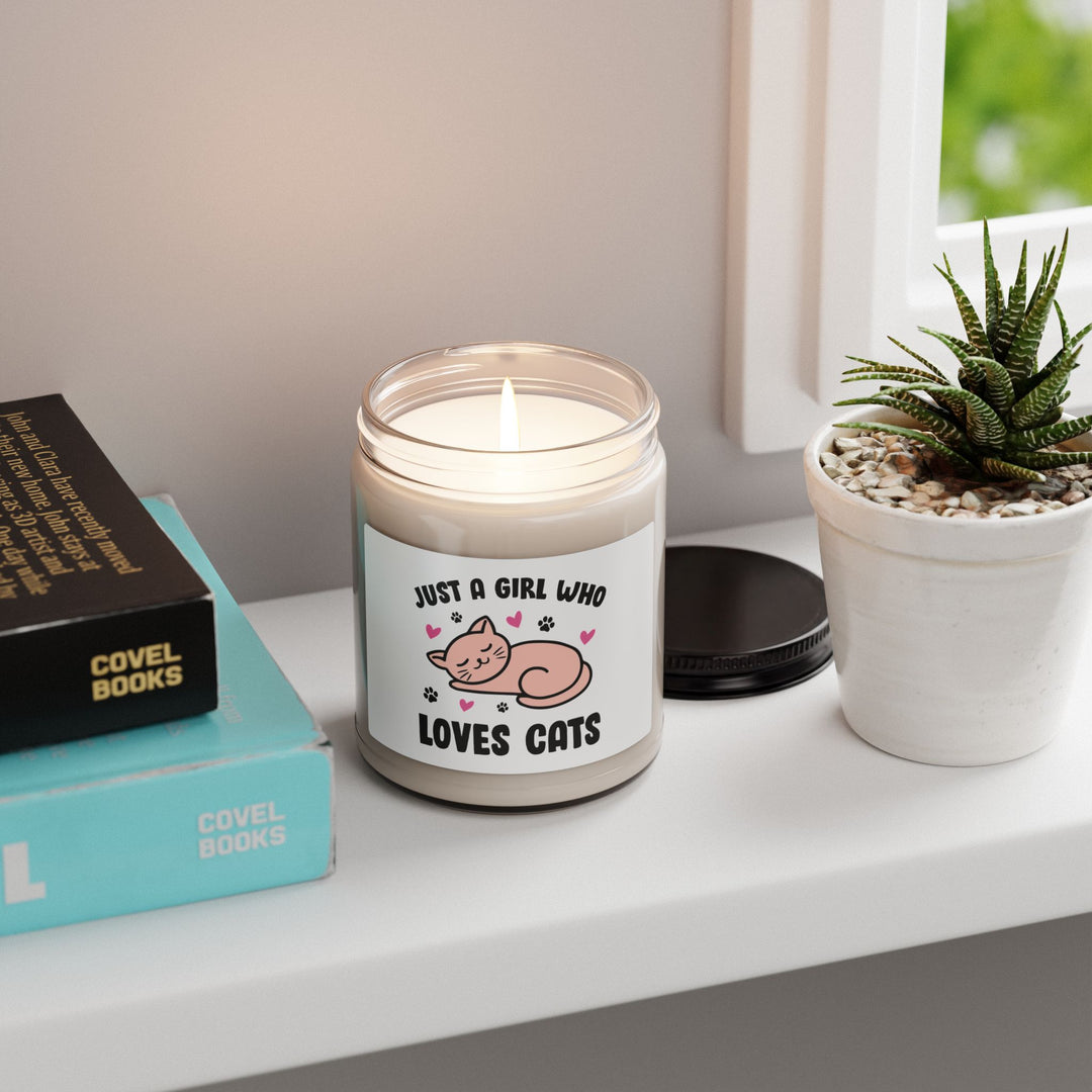 Girl Who Loves Cats Scented Soy Candle, 9oz