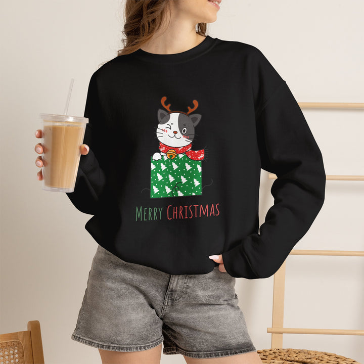 Gift Wrapped Cat Crewneck Sweatshirt