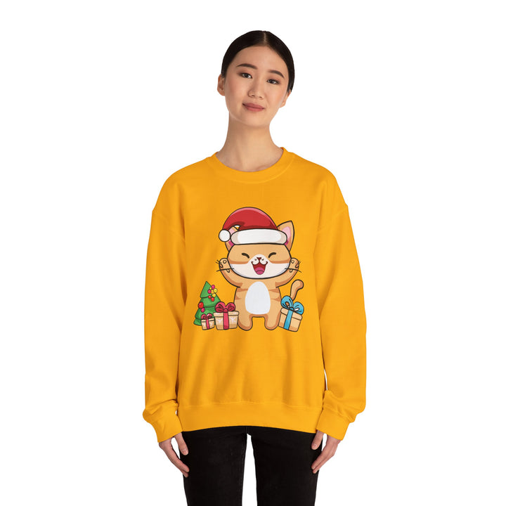 Happy Santa Cat Crewneck Sweatshirt