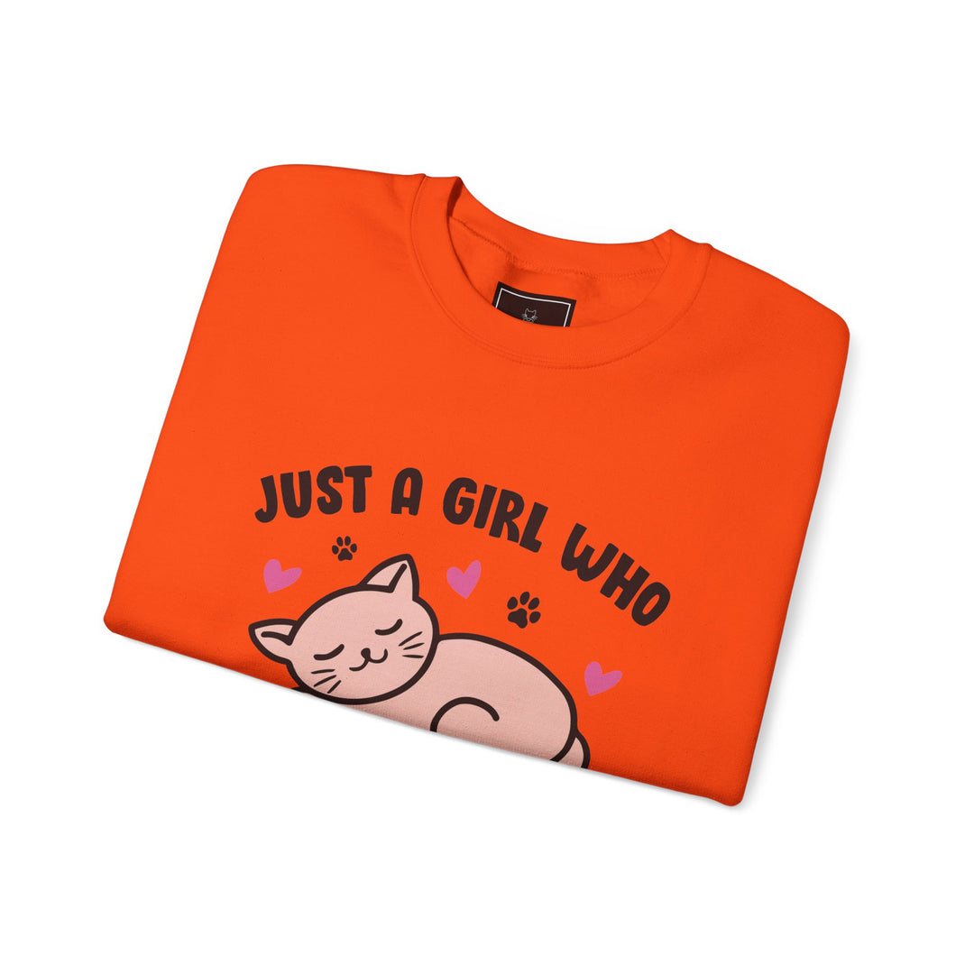 Girl Who Loves Cats Crewneck Sweatshirt