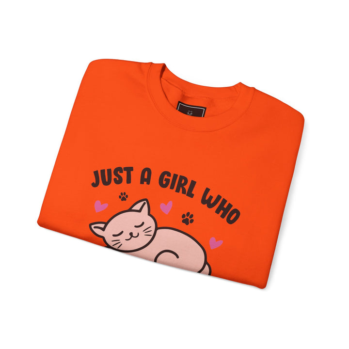 Girl Who Loves Cats Crewneck Sweatshirt