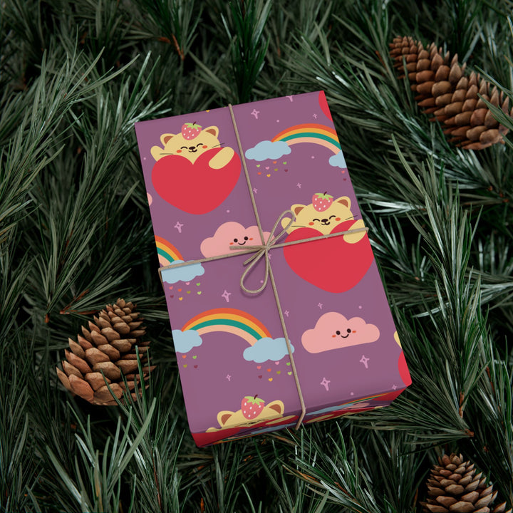 Rainbow Paw Prints Gift Wrap