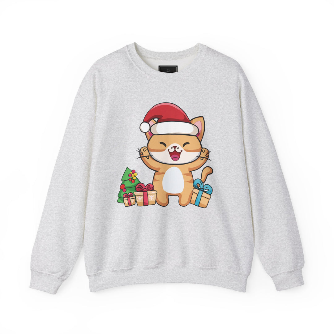 Happy Santa Cat Crewneck Sweatshirt