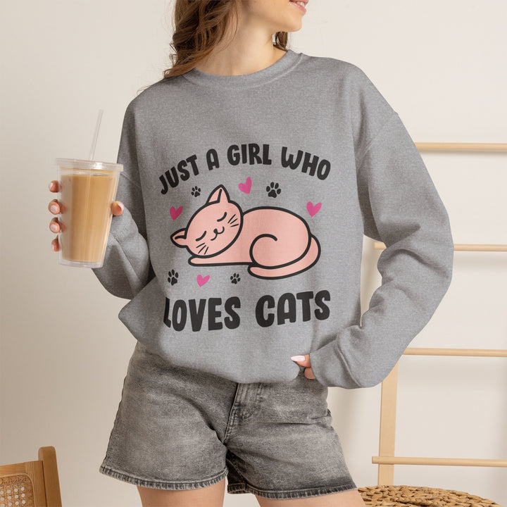 Girl Who Loves Cats Crewneck Sweatshirt