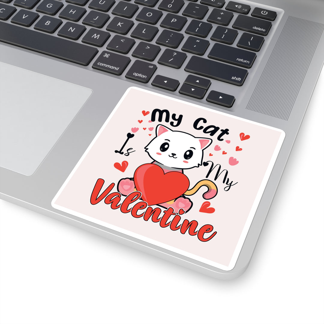 Cat is My Valentine Square Sticker