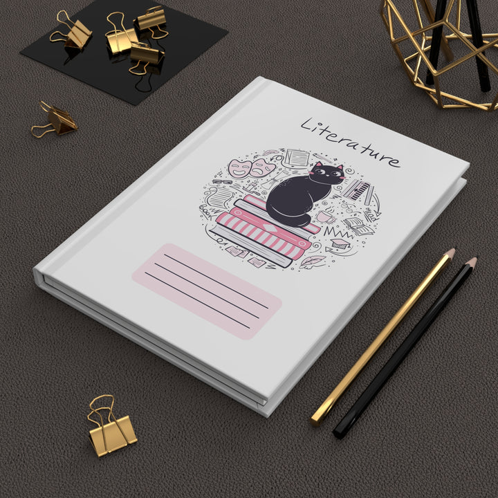 Literature Cat Hardcover Journal