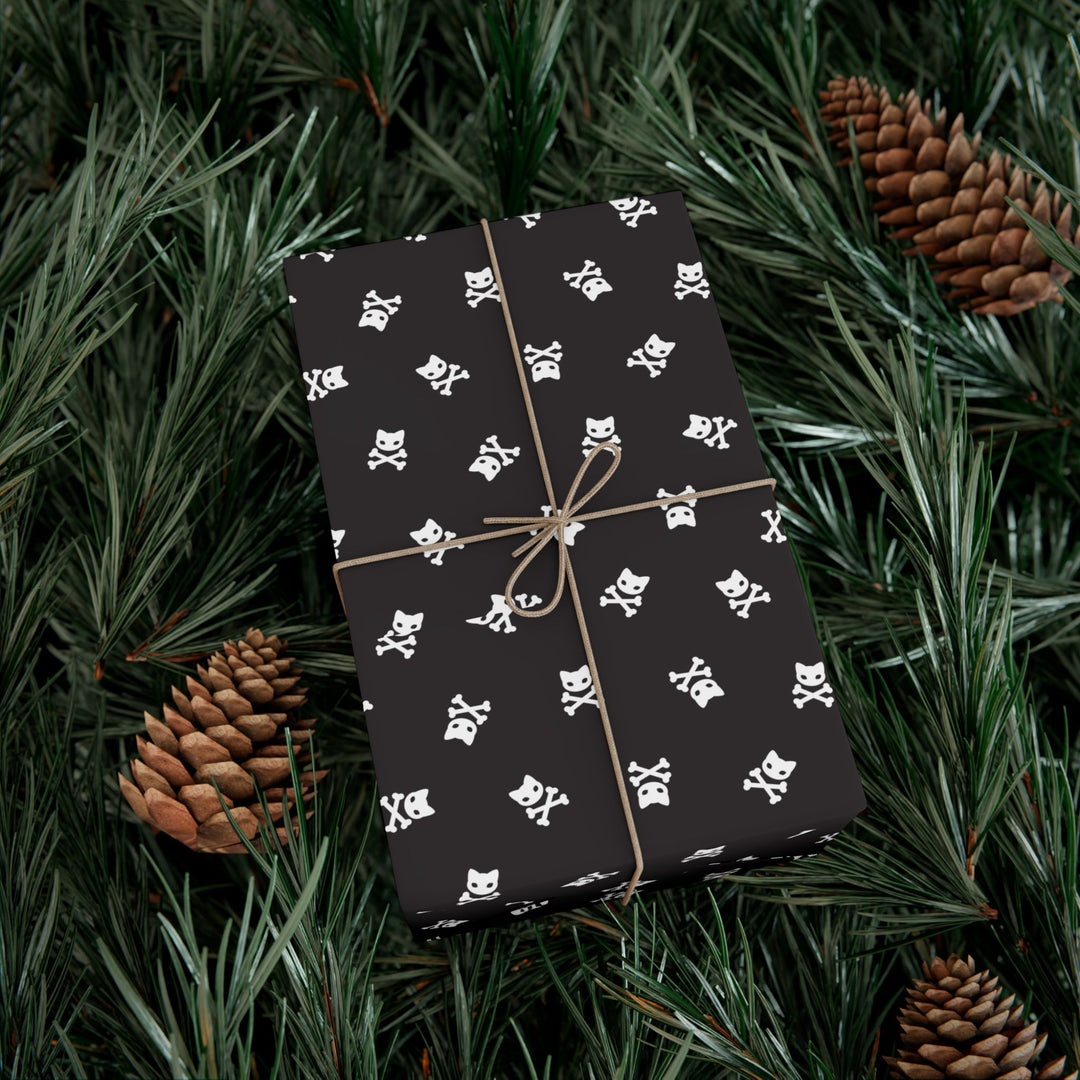 Cat Skull and Crossbones Gift Wrap
