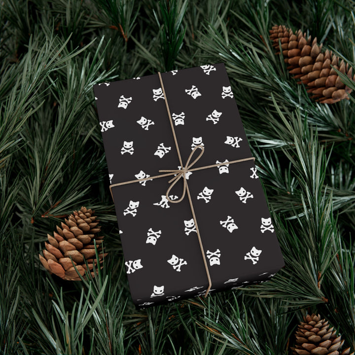 Cat Skull and Crossbones Gift Wrap