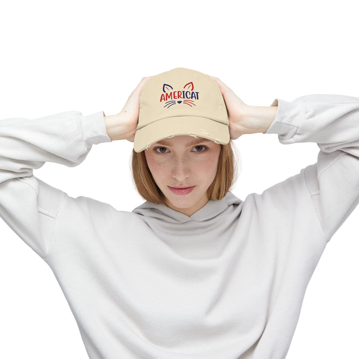 Americat Unisex Distressed Hat