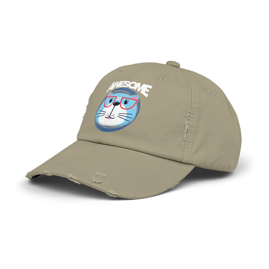 Awesome Cat Unisex Distressed Hat