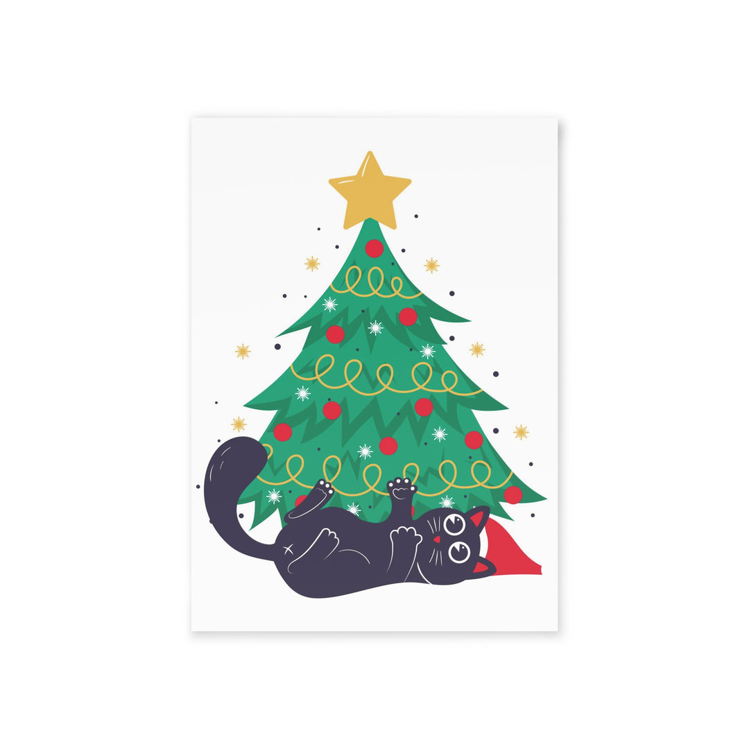 Mischievous Christmas Kitty Greeting Card