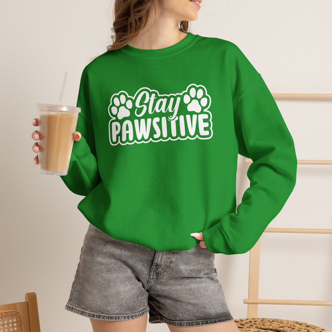 Stay Pawsitive Unisex Crewneck Sweatshirt