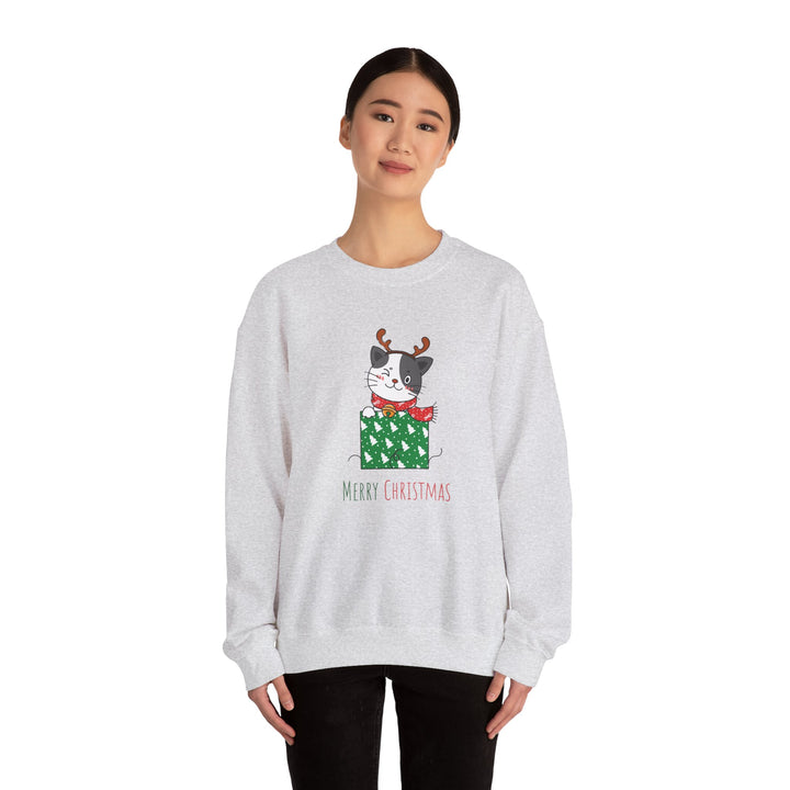 Gift Wrapped Cat Crewneck Sweatshirt