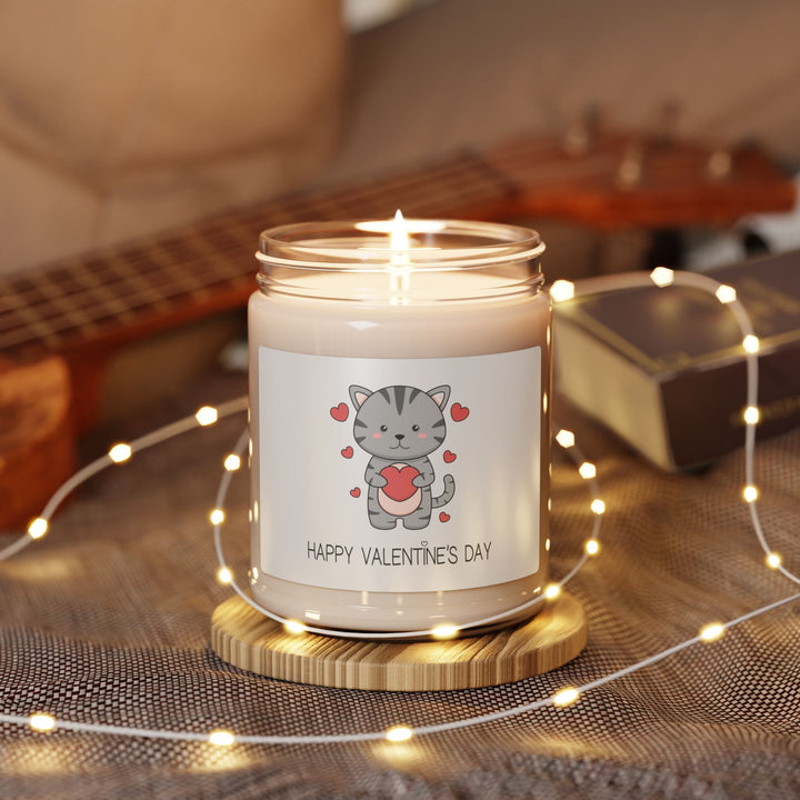 Valentine Cat Scented Soy Candle, 9oz