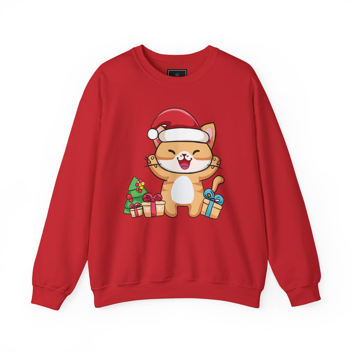 Happy Santa Cat Crewneck Sweatshirt