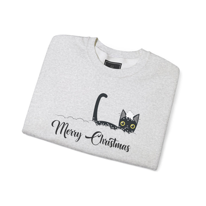 Snowy Christmas Cat Unisex Crewneck Sweatshirt