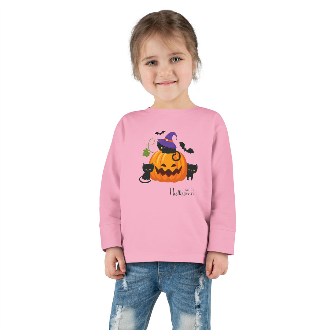 Meow-l-o-Ween Toddler Long Sleeve Tee