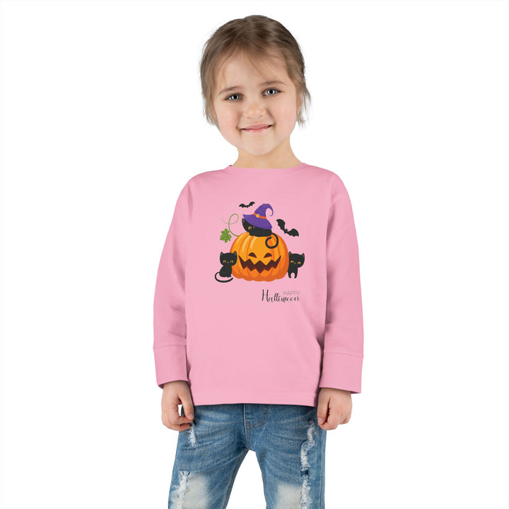 Meow-l-o-Ween Toddler Long Sleeve Tee