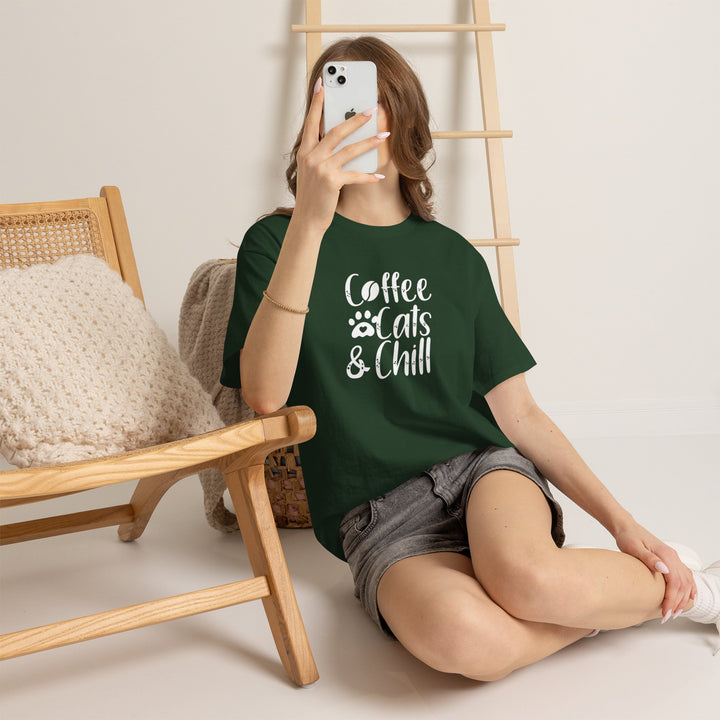 Coffee Cats and Chill Cotton Tee
