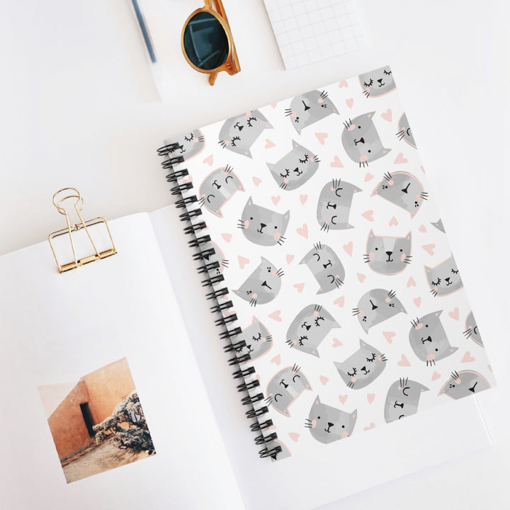 Sweet Gray Kitty Spiral Notebook