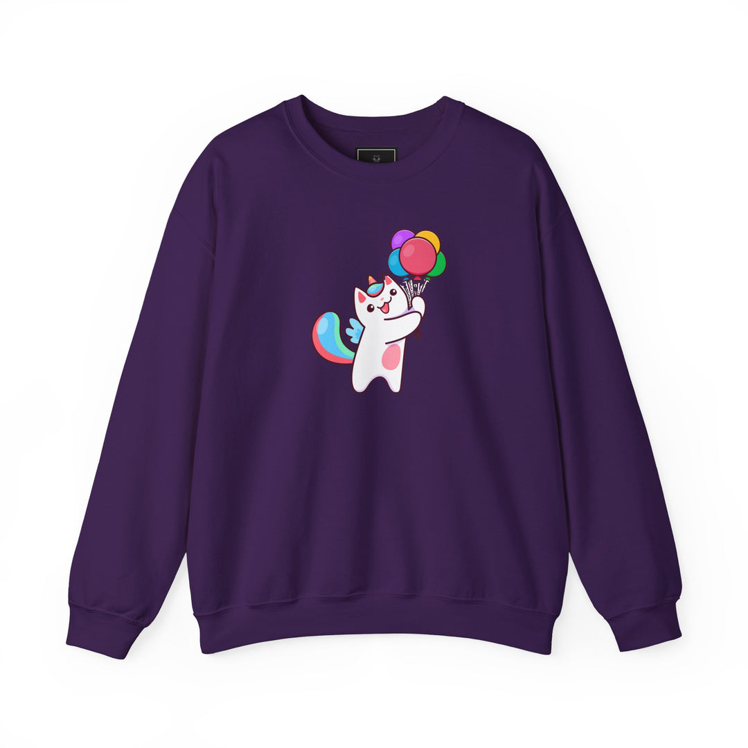 Caticorn and Balloons Unisex Crewneck Sweatshirt