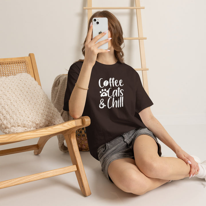 Coffee Cats and Chill Cotton Tee