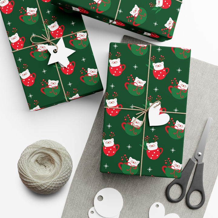 Cat Christmas Cup Gift Wrap