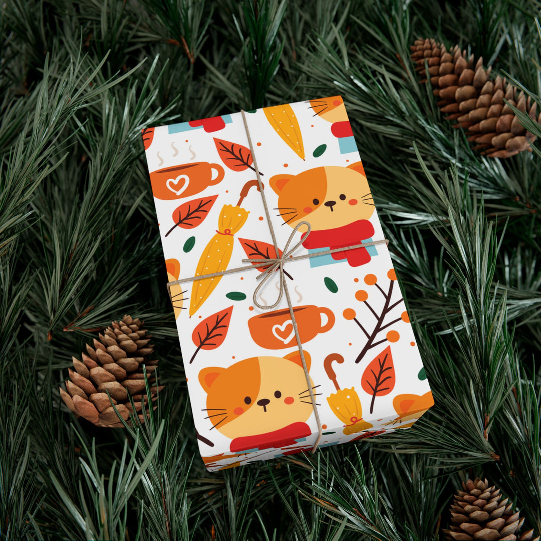 Fall Cat Gift Wrap