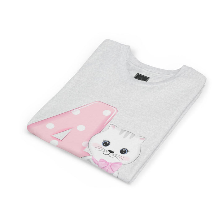 Happy 4th Birthday Cat Youth Short Sleeve Tee
