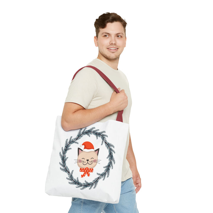 Vintage Christmas Cat Tote Bag