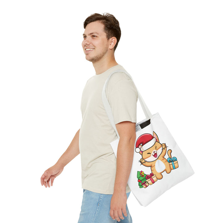 Happy Santa Cat Tote Bag