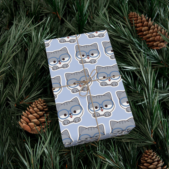 Blue Spectacle Kitty Gift Wrap