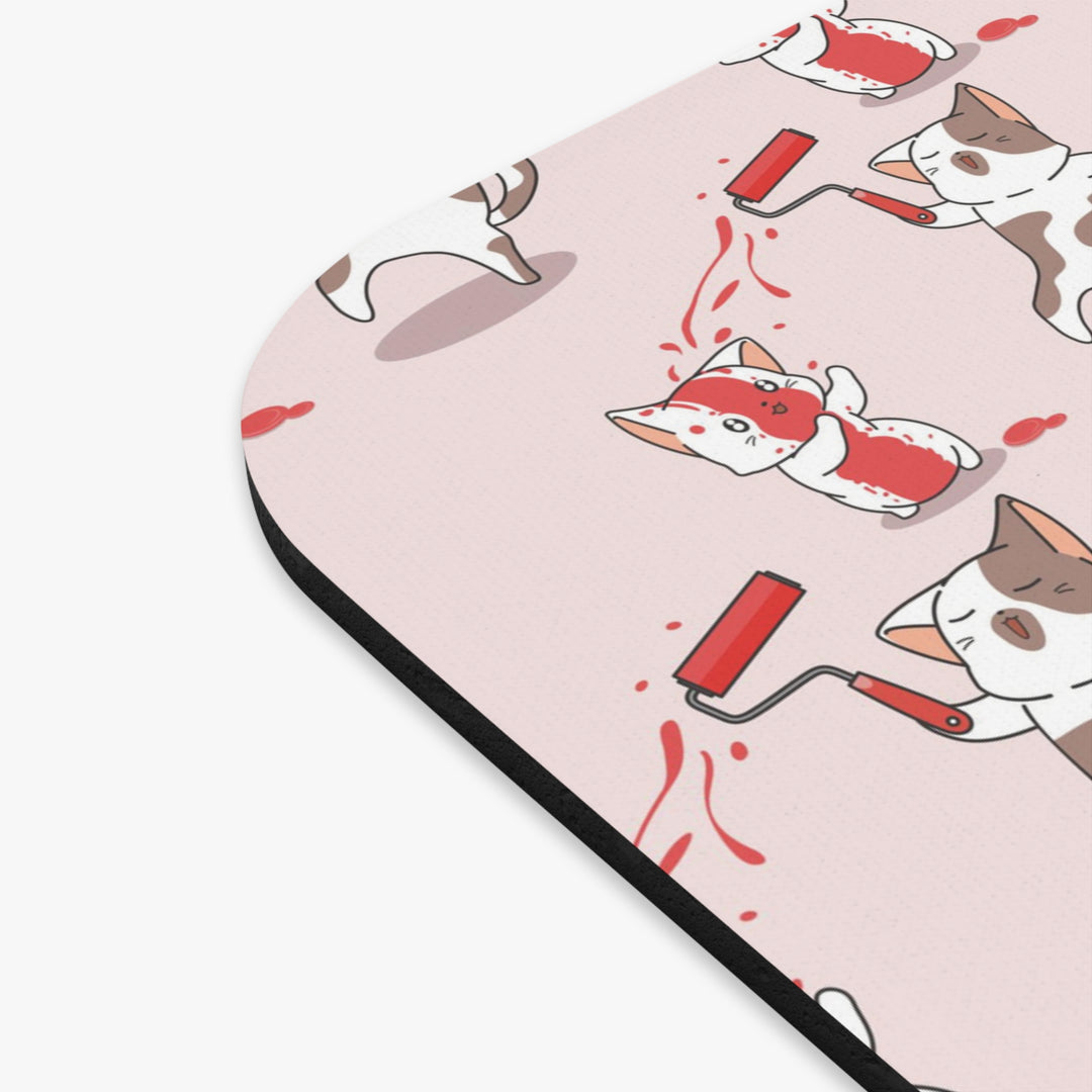 Paint Fight Cat Mouse Pad