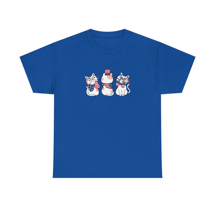 Flag Waving Cats Cotton Tee