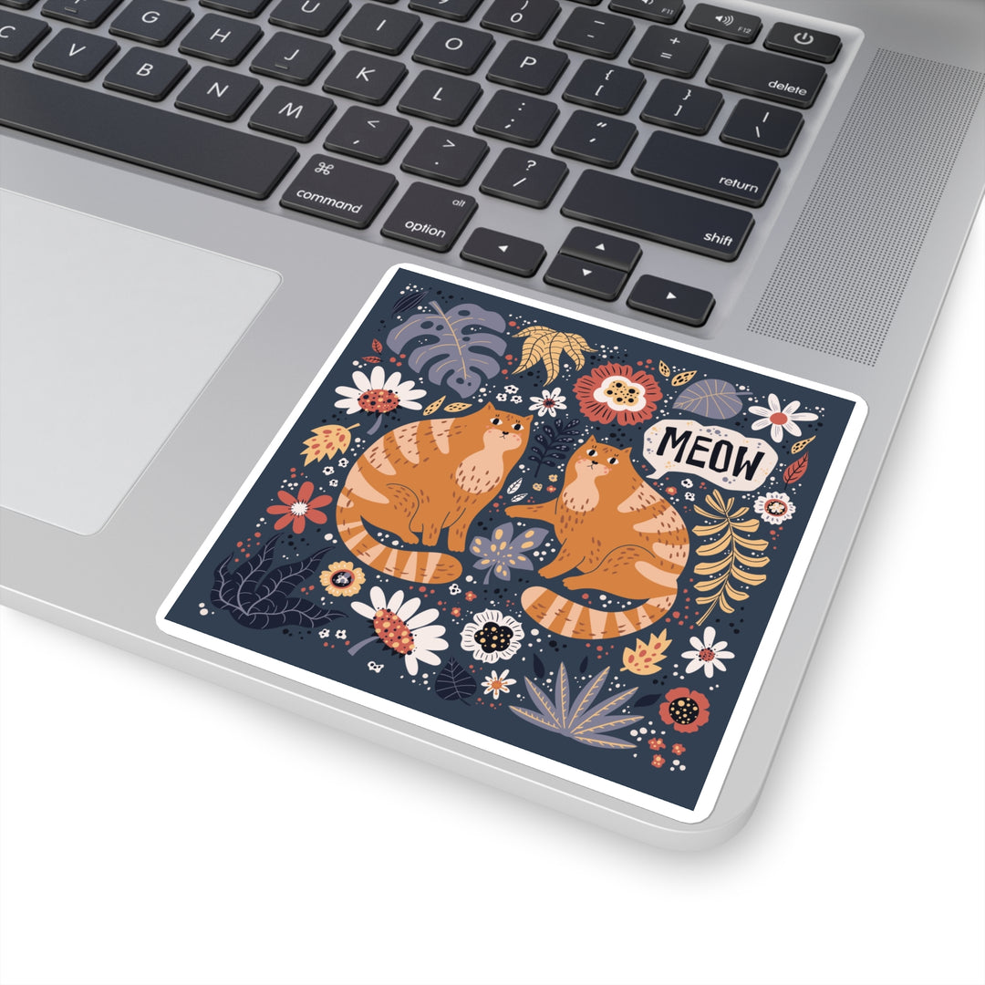 Needlepoint Cat Square Sticker
