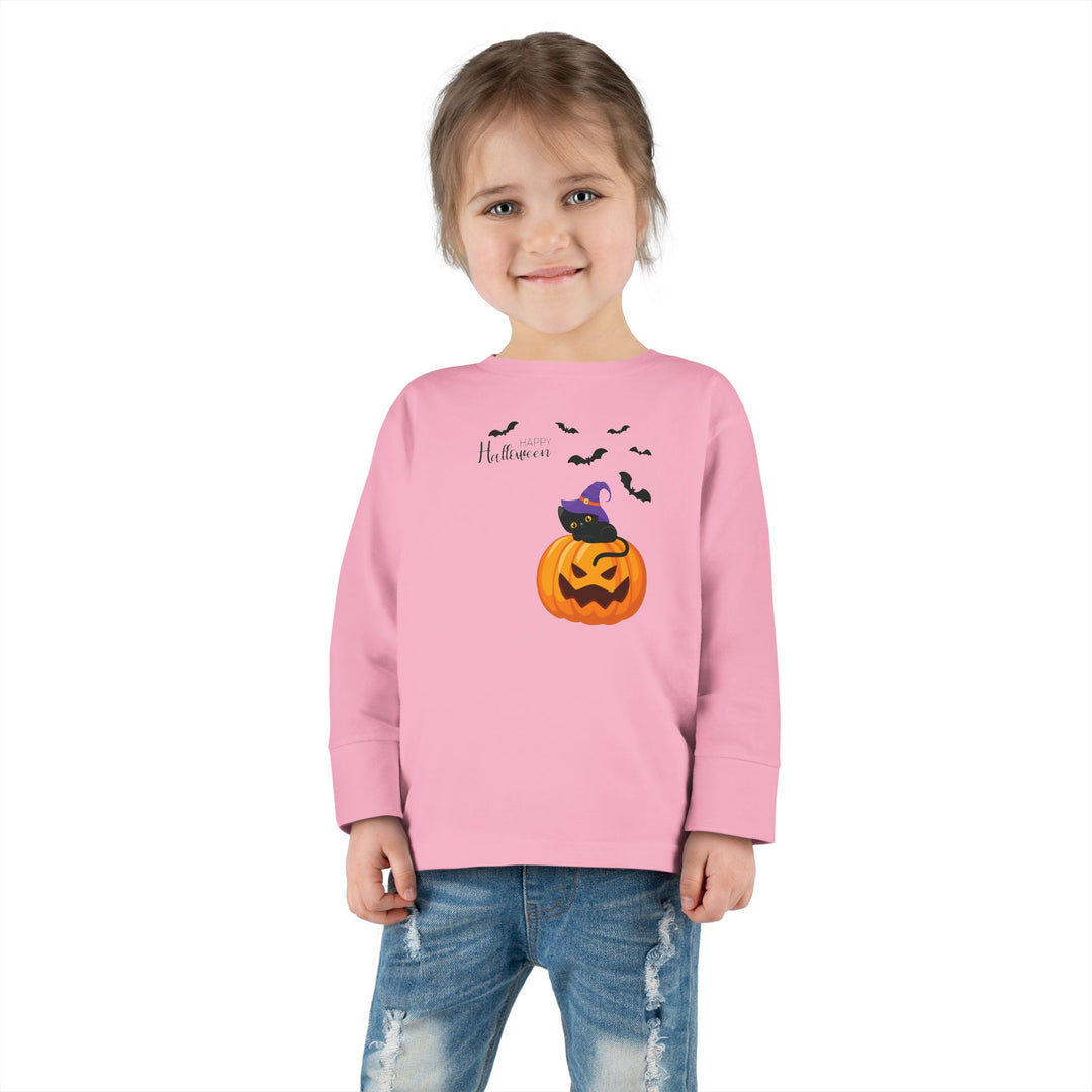 Cat-O-Lantern Toddler Long Sleeve Tee